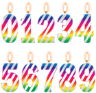 Numbers Birthday Candles PNG Clip Art Image