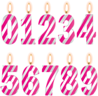 Numbers Birthday Candles Pink PNG Clip Art Image