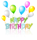 Party Coloured Happy Birthday Text PNG Clip Art Image