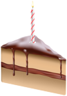 Piece of Cake with Candle PNG Clipart