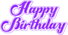 Purple Happy Birthday Clip Art Image