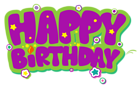 Purple and Green Happy Birthday PNG Clipart Picture