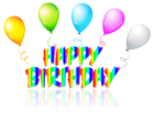 Rainbow Happy Birthday Text Transparent PNG Clip Art Image
