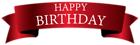 Red Birthday Banner PNG Clipart Image