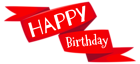 Red Happy Birthday Banner PNG Image