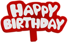 Red Happy Birthday Sign PNG Clip Art Image