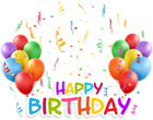 Transparent Happy Birthday and Baloons PNG Clip Art