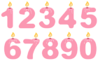 Transparent Numbers Birthday Candles Pink PNG Clipart