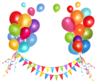 Transparent Party Streamer and Balloons PNG Clipart Picture