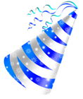 White and Blue Party Hat PNG Clipart Image