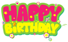 Yellow and Pink Happy Birthday PNG Clipart Picture