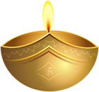 Diwali Gold Candle PNG Clip Art Image
