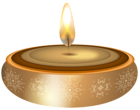 Diwali Gold Candle Transparent PNG Clip Art