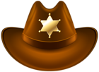 Cowboy Hat with Sheriff Badge Transparent PNG Clip Art Image