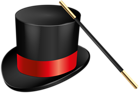 Magic Hat and Magic Wand PNG Clip Art Image