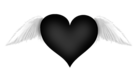 Black Heart with Wings Transparent Clipart