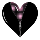 Black Zipped Heart PNG Picture