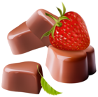 Chocolate Candy Hearts with Strawberry PNG Clipart