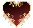 Dark Red Heart with Decorations PNG Picture Clipart