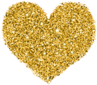 Decorative Golden Heart Transparent Image