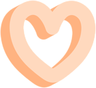 Decorative Heart Orange PNG Clipart
