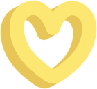 Decorative Heart Yellow PNG Clipart