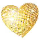 Gold Disco Heart PNG Clipart Picture