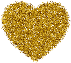 Gold Glittering Heart PNG Clipart