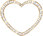 Gold Heart with Diamonds Transparent PNG Image