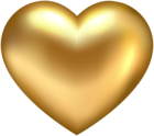 Golden Heart Transparent PNG Clip Art