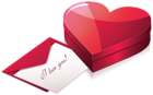 Heart Box with Letter Clipart