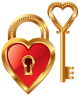 Heart Lock and Heart Key Clipart