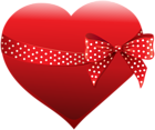 Heart with Bow Transparent Clip Art Image