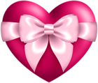 Heart with Bow Transparent PNG Clip Art