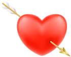 Heart with Gold Arrow PNG Clipart