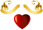 Heart with Gold Banner Element Clipart
