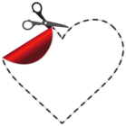 Heart with Scissors PNG Clipart Picture
