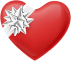 Heart with White Bow Transparent PNG Image
