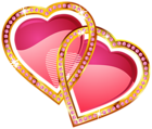 Hearts with Gold and Diamonds Clipart