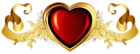 Large Red Heart with Gold Banner Element Clipart
