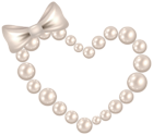 Pearl Heart with Bow Transparent PNG Clip Art Image