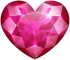 Pink Crystal Heart PNG Clip Art Image