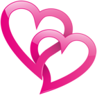 Pink Double Heart PNG Clip Art Image