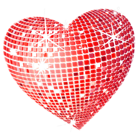 Red Disco Heart PNG Clipart Picture