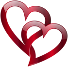 Red Double Heart PNG Clip Art Image
