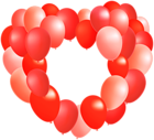 Red Heart of Balloons Transparent PNG Clipart