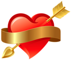 Red Heart with Arrow PNG Clipart