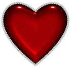 Red Heart with Diamonds PNG Clipart