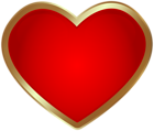 Red Heart with Gold Border PNG Clipart