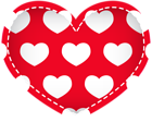 Red Heart with Hearts PNG Clip Art Image